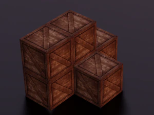 WOODEN BOXES LOW POLY GAMEREADY 3D Model
