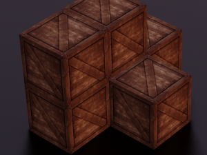 WOODEN BOXES LOW POLY GAMEREADY Model 3D