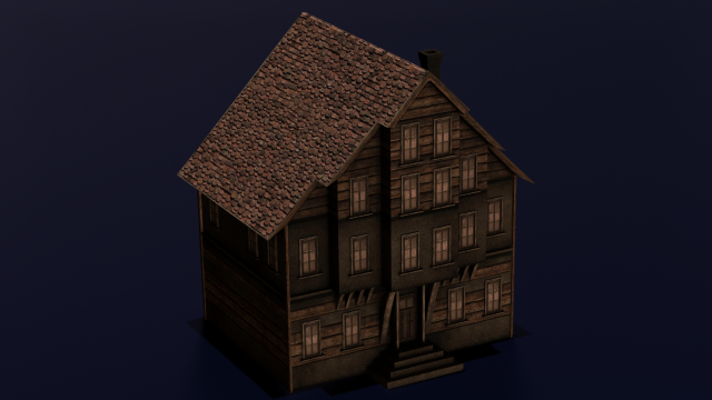 OLD BUILDING LOW POLY GAMEREADY 3D मॉडल .c4d .max .obj .3ds .fbx .stl .blend 