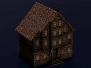 OLD BUILDING LOW POLY GAMEREADY 3D Model