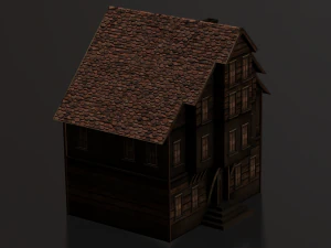 OLD BUILDING LOW POLY GAMEREADY 3D Model