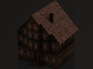 OLD BUILDING LOW POLY GAMEREADY 3D Model