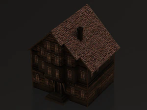 OLD BUILDING LOW POLY GAMEREADY 3D Model