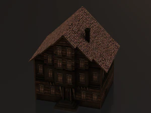 OLD BUILDING LOW POLY GAMEREADY 3D Model