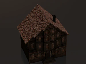 OLD BUILDING LOW POLY GAMEREADY 3D Model