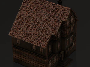 OLD BUILDING LOW POLY GAMEREADY 3D Model