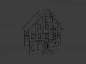 OLD BUILDING LOW POLY GAMEREADY 3D Model
