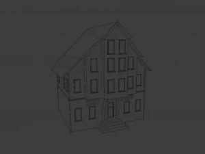 OLD BUILDING LOW POLY GAMEREADY 3D Model