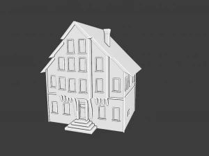 OLD BUILDING LOW POLY GAMEREADY 3D Model