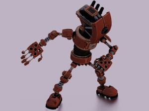SCI FI ROBOT LOW POLY GAMEREADY 3D Model