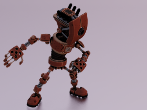 SCI FI ROBOT LOW POLY GAMEREADY 3D Model