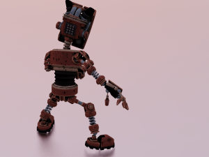 SCI FI ROBOT LOW POLY GAMEREADY 3D Model