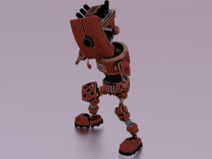 SCI FI ROBOT LOW POLY GAMEREADY 3D Model