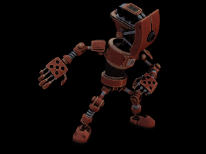 SCI FI ROBOT LOW POLY GAMEREADY 3D Model