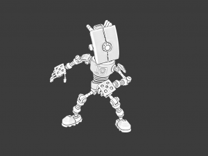 SCI FI ROBOT LOW POLY GAMEREADY 3D Model