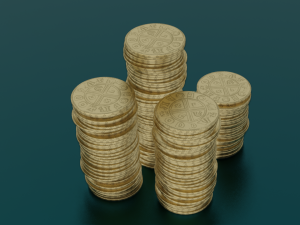 COINS GAME READY 3D MODEL Modelo 3D