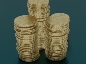 COINS GAME READY 3D MODEL Modelo 3D