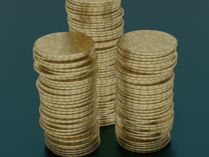 COINS GAME READY 3D MODEL Modelo 3D