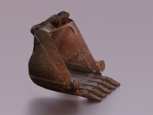 EXCAVATOR MACHINE PART LOW POLY GAMEREADY 3D Model