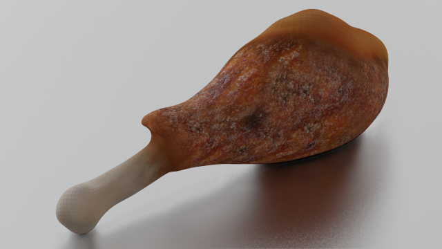 CHICKEN LEG LOW POLY GAMEREADY 3Dモデル .c4d .max .obj .3ds .fbx .stl .blend 