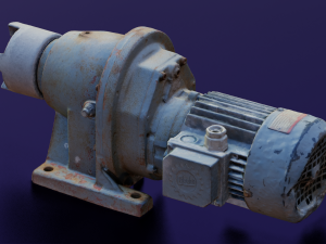 MOTOR LOW POLY GAMEREADY 3D Model