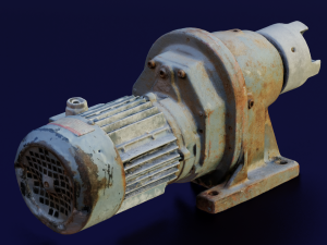 MOTOR LOW POLY GAMEREADY 3D Model