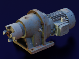MOTOR LOW POLY GAMEREADY 3D Model