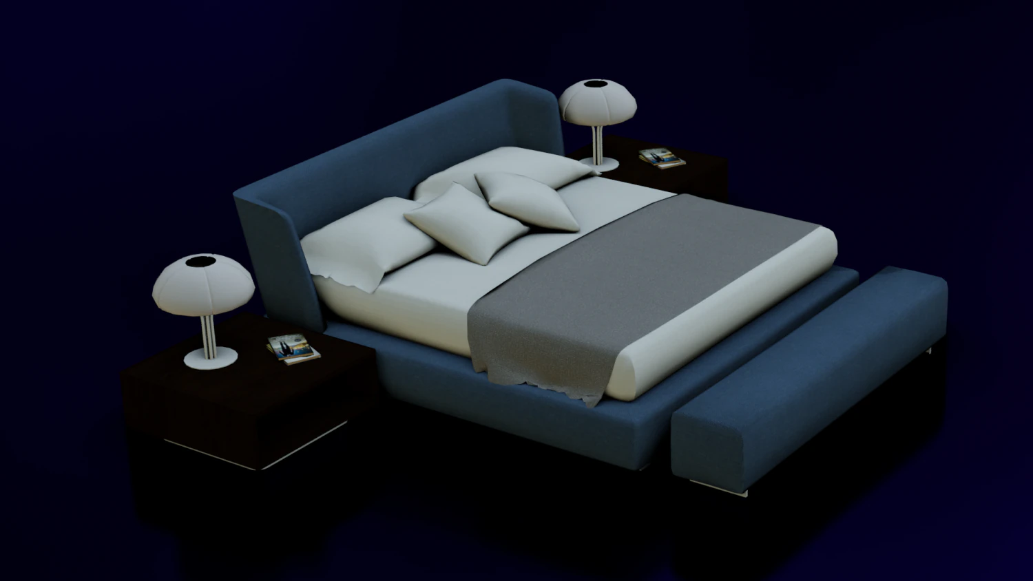 BED LOW POLY GAMEREADY 3D Model .c4d .max .obj .3ds .fbx .stl .blend 