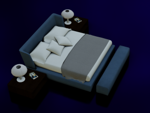 BED LOW POLY GAMEREADY Modelo 3D