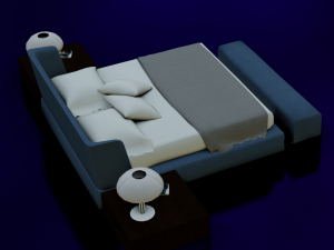 BED LOW POLY GAMEREADY Modelo 3D