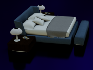 BED LOW POLY GAMEREADY Modelo 3D