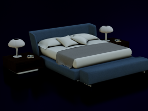BED LOW POLY GAMEREADY Modelo 3D