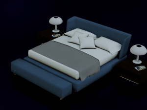 BED LOW POLY GAMEREADY Modelo 3D