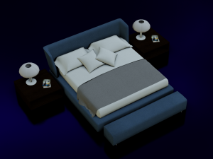BED LOW POLY GAMEREADY Modelo 3D