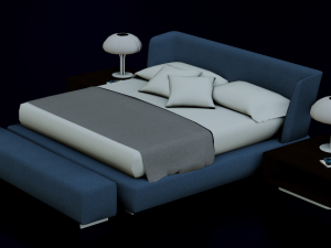 BED LOW POLY GAMEREADY Modelo 3D