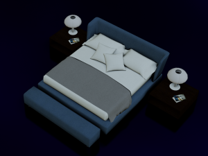 BED LOW POLY GAMEREADY Modelo 3D