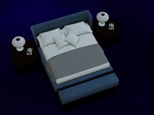 BED LOW POLY GAMEREADY Modelo 3D