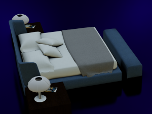 BED LOW POLY GAMEREADY Modelo 3D