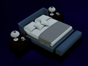 BED LOW POLY GAMEREADY Modelo 3D