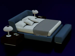 BED LOW POLY GAMEREADY 3D Model