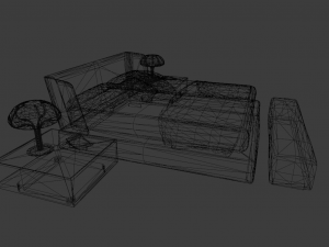 BED LOW POLY GAMEREADY Modelo 3D