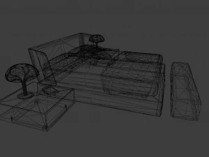 BED LOW POLY GAMEREADY 3D Model