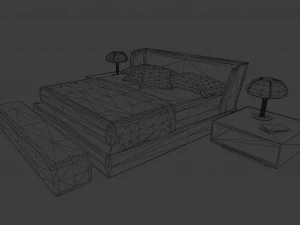 BED LOW POLY GAMEREADY 3D Model