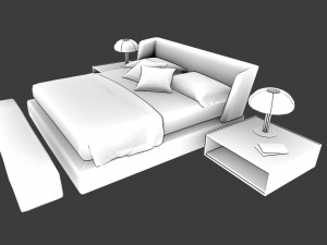 BED LOW POLY GAMEREADY Modelo 3D