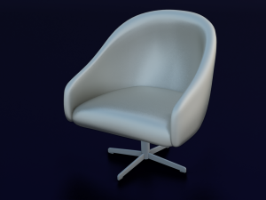 WHITE CHAIR LOW POLY GAME READY 3D Model