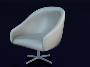 WHITE CHAIR LOW POLY GAME READY 3D Модель