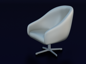 WHITE CHAIR LOW POLY GAME READY 3D Модель