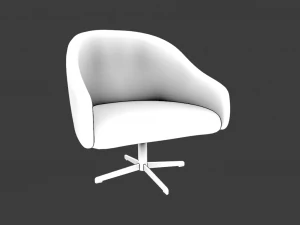 WHITE CHAIR LOW POLY GAME READY 3D Model