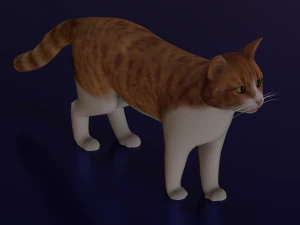 GATO LOW POLY LISTO PARA EL JUEGO Modelo 3D