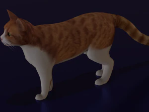 GATO LOW POLY LISTO PARA EL JUEGO Modelo 3D